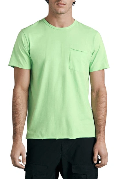 Shop Rag & Bone Miles Organic Cotton Pocket T-shirt In Ltgrn