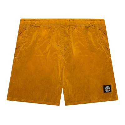 Pre-owned Stone Island Nylon Metal Shorts 'orange'