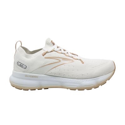 Pre-owned Brooks Glycerin Stealthfit 20 'white Khaki'