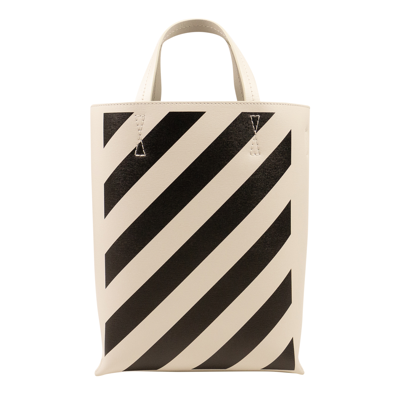 Pre-owned Off-white Diag Tote Bag 'black/white' In Multi-color