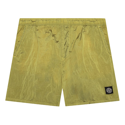 Pre-owned Stone Island Nylon Metal Shorts 'yellow'