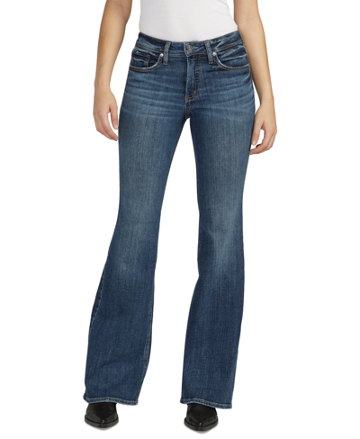 Shop Silver Jeans Co. Women's Most Wanted Mid-rise Flare Jeans In Indigo