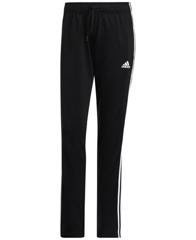 Shop Adidas Originals Women's Essentials Warm-up Slim Tapered 3-stripes Track Pants In Black