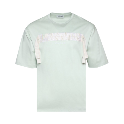 Pre-owned Lanvin Curb Embroidered T-shirt 'sage' In Green