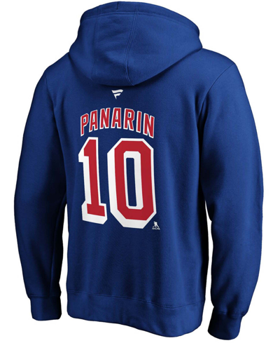 Shop Fanatics Men's Artemi Panarin Blue New York Rangers Authentic Stack Player Name And Number Pullover Hoodie