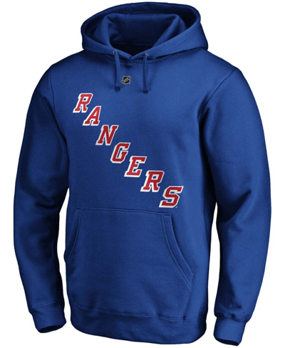 Shop Fanatics Men's Artemi Panarin Blue New York Rangers Authentic Stack Player Name And Number Pullover Hoodie