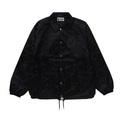 Pre-owned Bape Tonal Solid Camo Coach Jacket 'black'