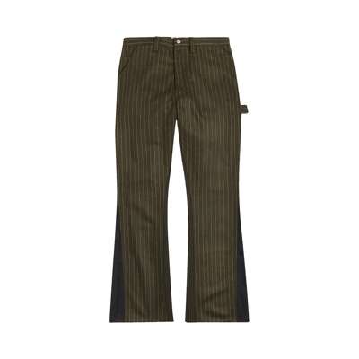 Pre-owned Gallery Dept. Business Carpenter Flare Pants 'olive' In Green