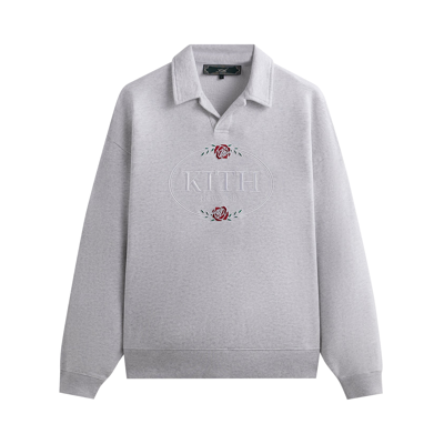 Pre-owned Kith Nelson Collared Pullover 'light Heather Grey'