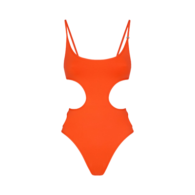 Pre-owned Attico The  One Piece Swimsuit 'orange'
