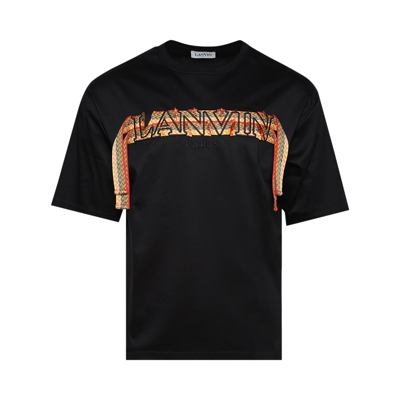 Pre-owned Lanvin Curb Embroidered T-shirt 'black/orange'