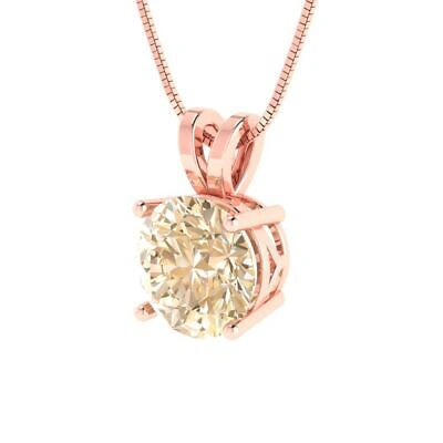Pre-owned Pucci 2.0 Round Cut Natural Morganite Pendant Necklace 16" Chain 14k Rose Pink Gold