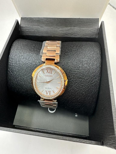Pre-owned Citizen Capella Eco-drive Women's Diamond Accent Gold-tone 34mm Watch Ex1503-54a