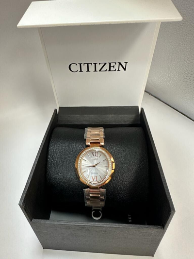 Pre-owned Citizen Capella Eco-drive Women's Diamond Accent Gold-tone 34mm Watch Ex1503-54a