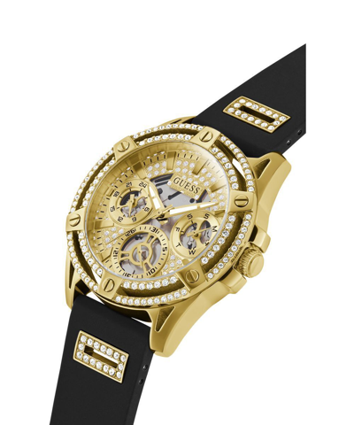 Pre-owned Guess Ladies Watch Wristwatch Queen Gw0536l3 Silicone
