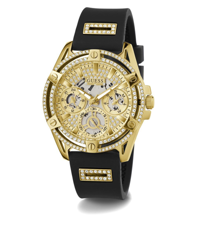 Pre-owned Guess Ladies Watch Wristwatch Queen Gw0536l3 Silicone
