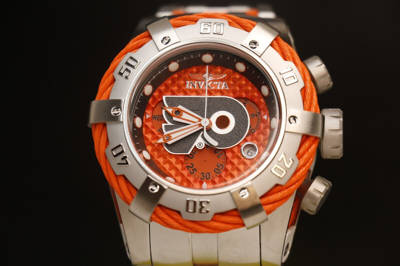 Pre-owned Invicta 2 Big Watches 60mm Nhl Philadelphia Flyers 42198 And 53mm 42021