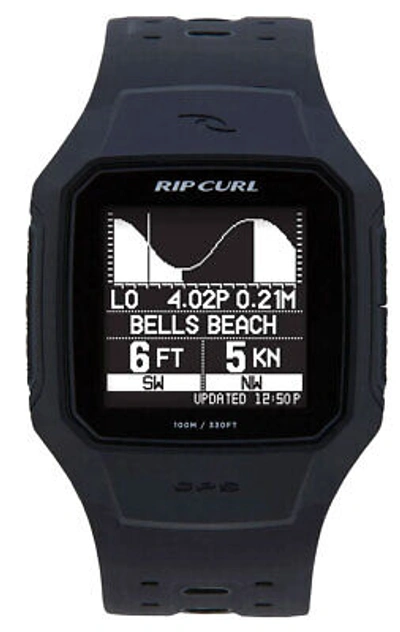 Pre-owned Rip Curl Search Gps 2 Tide Watch - Black -