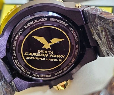 Pre-owned Invicta -reserve - Carbon Hawk Purple Label Carbon Fiber Swiss 7004.p Mens Watch
