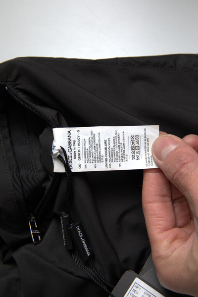 Pre-owned Dolce & Gabbana Jacket Black Nylon Full Zip Men Bomber Coat It48 / Us38/ M $2500