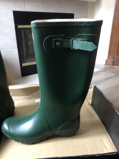 Pre-owned Hunter Wellington  Huntress Rubber Rain Boot Green 9 Women 19 40 41 Eu W23179