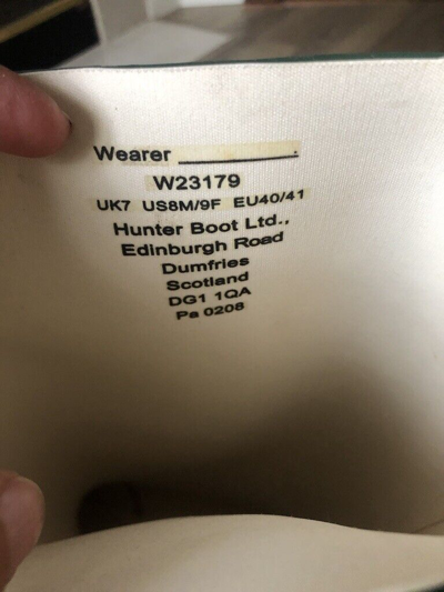 Pre-owned Hunter Wellington  Huntress Rubber Rain Boot Green 9 Women 19 40 41 Eu W23179