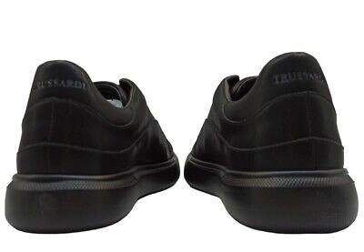 Pre-owned Trussardi Shoes From For Man  77a00537 Sneakers Platform Casual Comfort Low Black