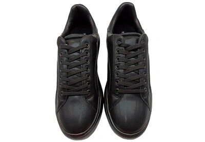 Pre-owned Trussardi Shoes From For Man  77a00537 Sneakers Platform Casual Comfort Low Black