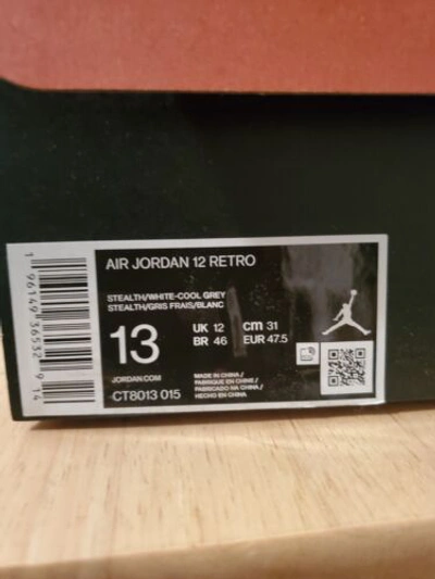 Pre-owned Jordan Brand Size 13 Air  12 Retro Stealth White/cool Grey Basketball Shoes