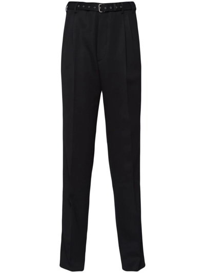 Prada Wool Tailored Pants In Black  