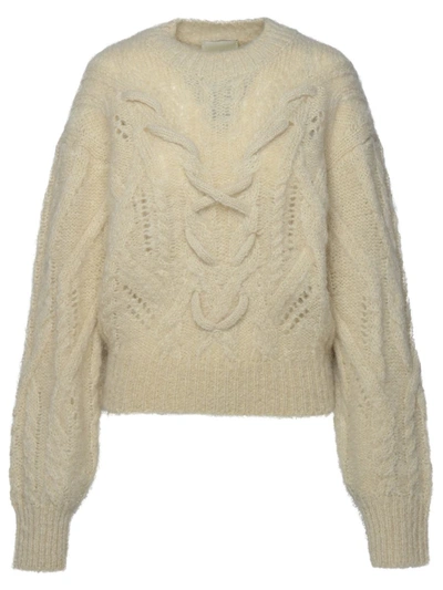 Isabel Marant Round Neck Long-sleeved Sweater In Beige