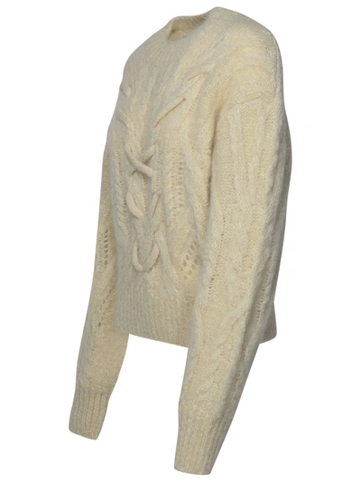 Isabel Marant Round Neck Long-sleeved Sweater In Beige