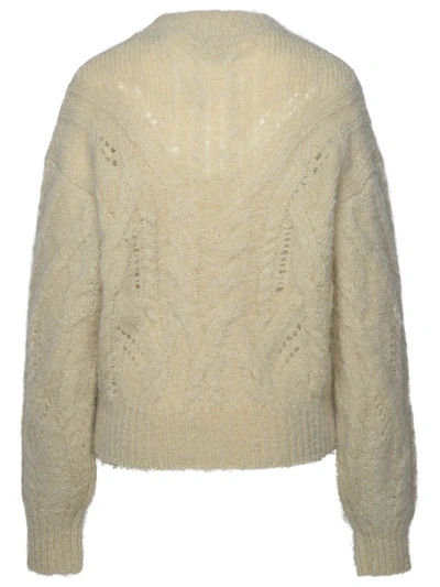 Isabel Marant Round Neck Long-sleeved Sweater In Beige