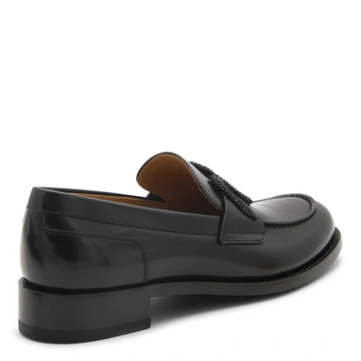 Shop René Caovilla Flat Shoes In Black Calf/jet Hematite Strass