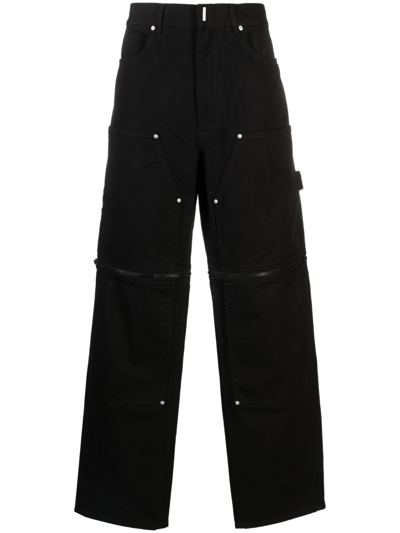 Shop Givenchy Weite Jeans Mit Abnehmbaren Einsätzen In 001 - Black