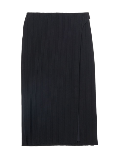 Shop Balenciaga Women's Pleated Wrap Skirt In Black