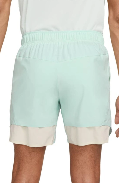 Shop Nike Court Dri-fit Slam Tennis Shorts In Jade Ice/ Coconut Milk/ Black