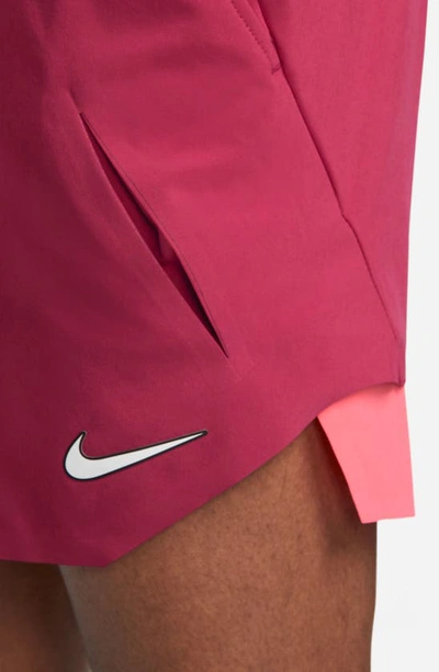 Shop Nike Court Dri-fit Slam Tennis Shorts In Noble Red/ Ember Glow/ White