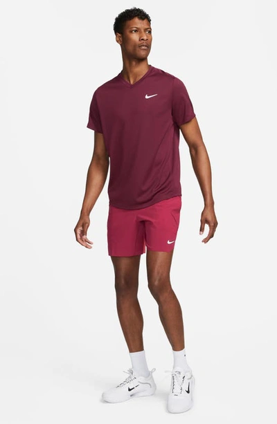 Shop Nike Court Dri-fit Slam Tennis Shorts In Noble Red/ Ember Glow/ White