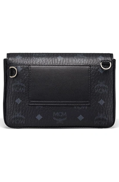 Shop Mcm Small Millie Visetos Water Resistant Leather Crossbody Bag In Black