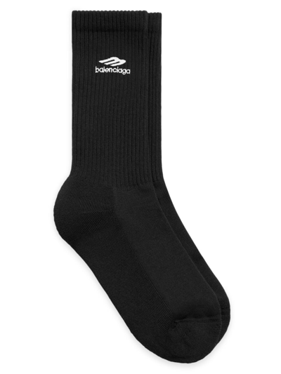 Shop Balenciaga Men's 3b Sports Icon Socks In Black