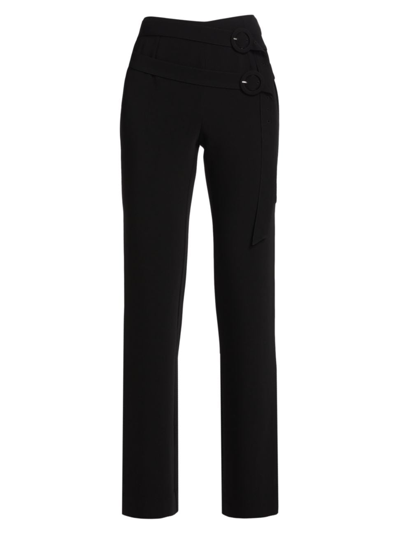 Shop Cinq À Sept Women's Hadlee Belted Straight-leg Pants In Black