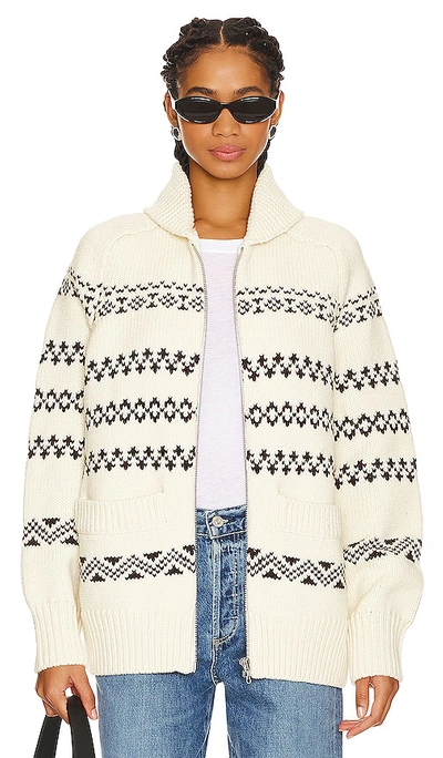 Shop Rag & Bone Brooke Zip Up Sweater In Ivory