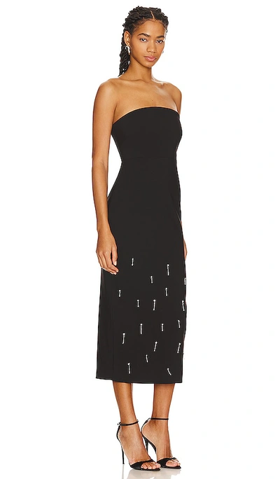 Likely Benny Strapless Beaded Midi Dress In Black