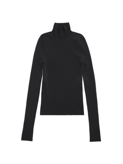 Shop Balenciaga Women's Tight Turtleneck Sweater In Black