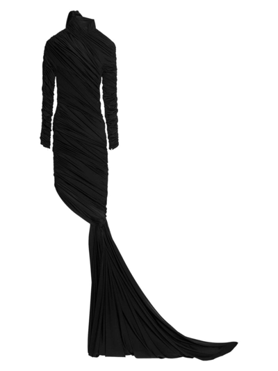 Shop Balenciaga Women's Twisted Knots Dress In Black