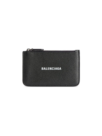 Shop Balenciaga Women's Cash Large Long Coin And Card Holder Metallized In Dark Grey White