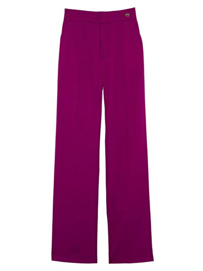 Shop Callas Milano Women's Sydney Relaxed Menswear Style Trousers In Magenta