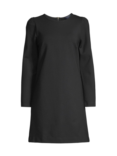 Shop Vineyard Vines Women's Ponte Puff-sleeve Minidress In Jet Black