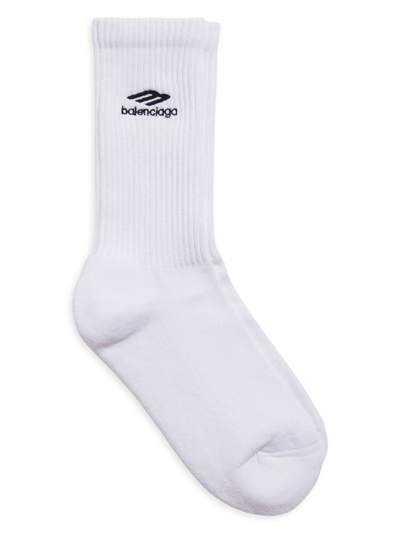 Shop Balenciaga Men's 3b Sports Icon Socks In White
